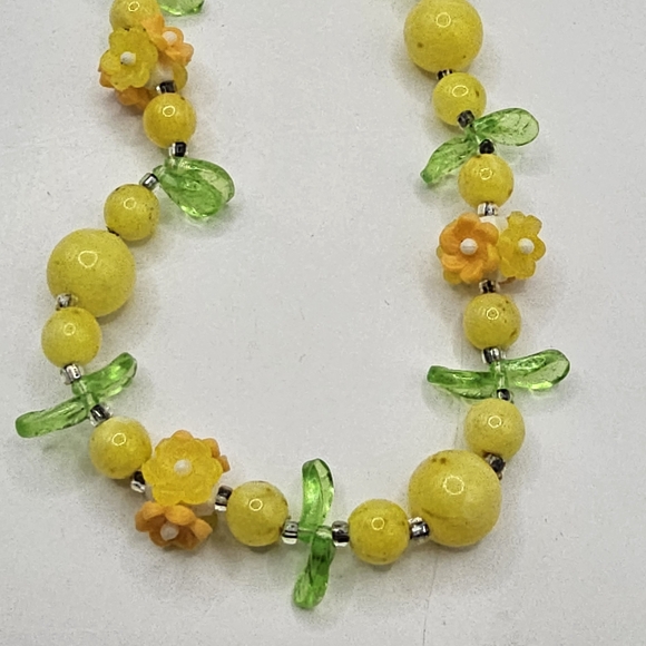 40's Carmen Miranda Fruit Salad Necklace Yellow Flower MCM Statement Costume VTG - Picture 5 of 6